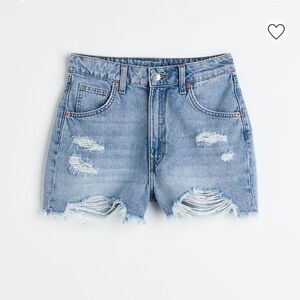 H&M high waist mom shorts denim light blue size 8